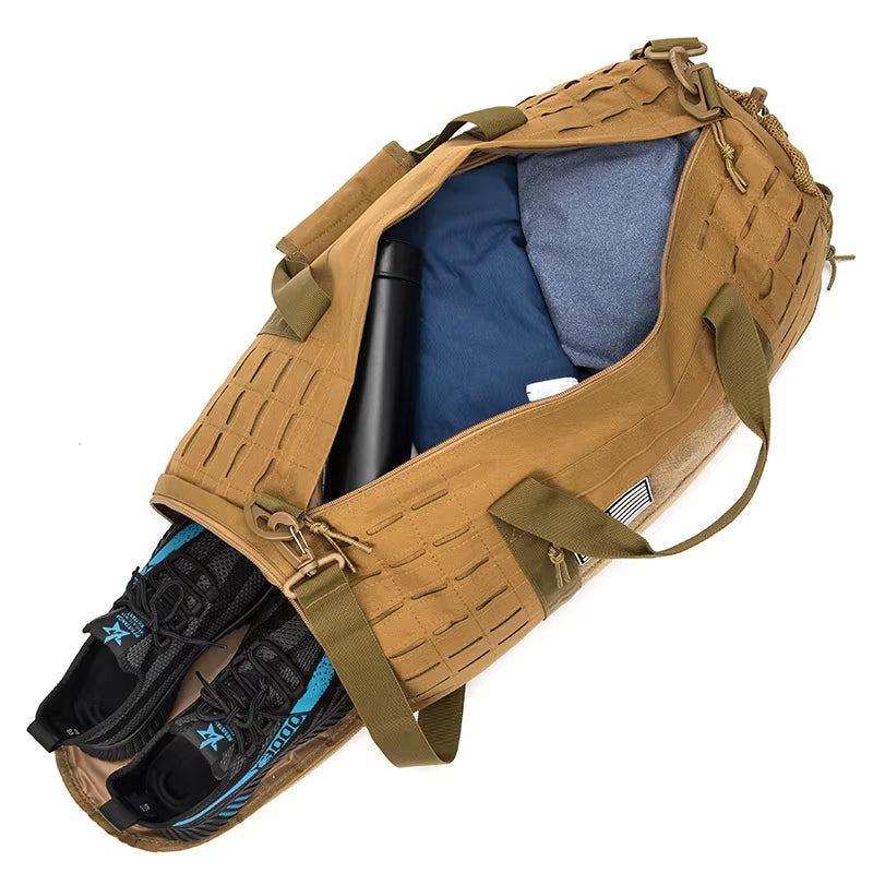 40L Sport Gym Bag Tactical Travel Duffle Bag for Men Fitness Training Bag with Shoe Basketball Outdoor Weekender Bags